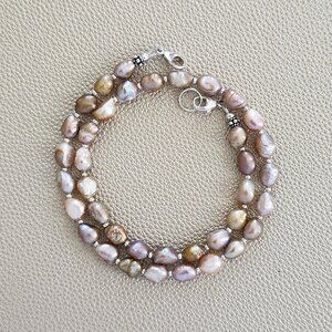NATURAL PURPLE FRESHWATER PEARLS--16"